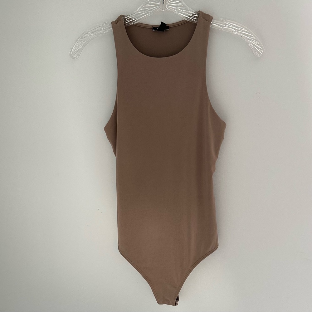 Express Body Contour Brown High Neck Body Suit